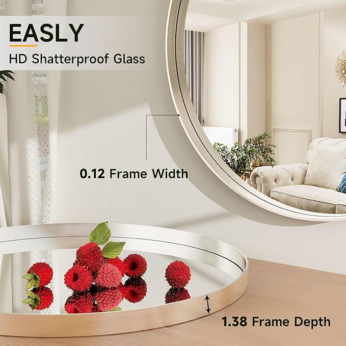 30 Inch Round Bathroom Mirror - Image 6
