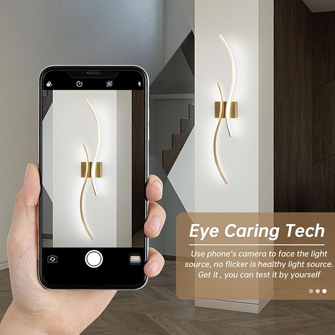 CANEOE Modern Wall Sconce, 39Inch Gold LED Wall Light Fixtures, 6000K Bathroom - Image 3