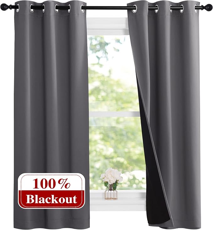 NICETOWN 100% Blackout Short Curtains by NICETOWN
