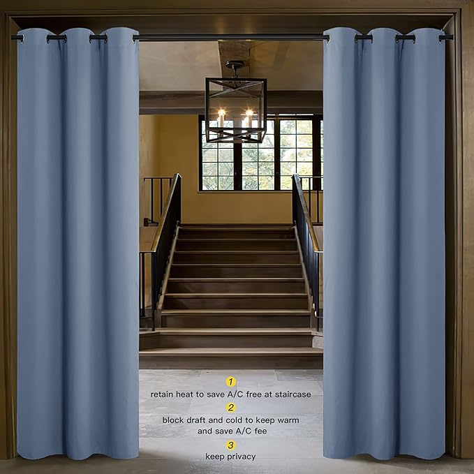 NICETOWN Faux Folding Accordion Doors, Front Door Curtains, Privacy Blackout - Image 2