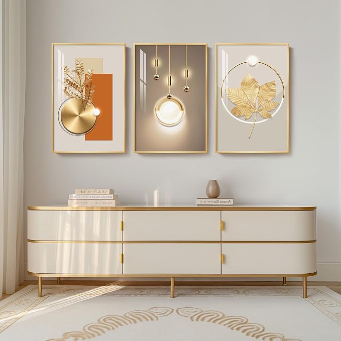 Framed Modern Luxury Gold Wall Art - Image 3