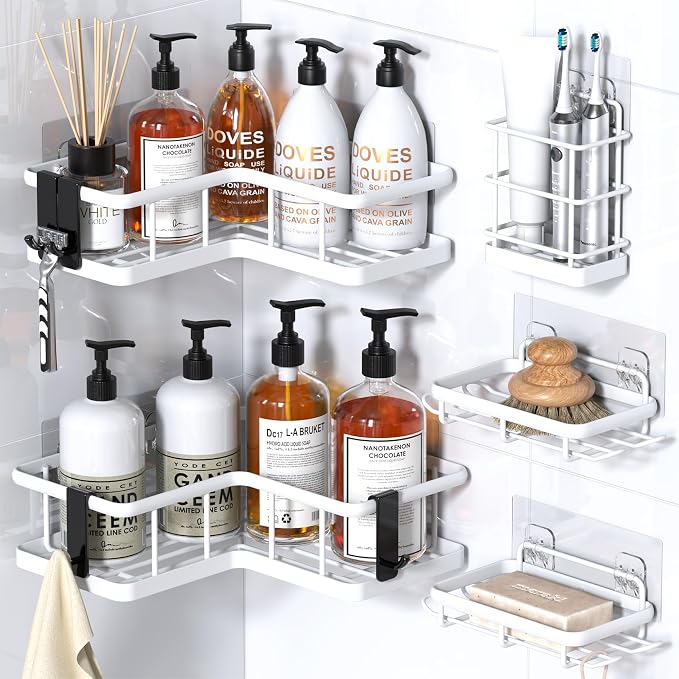 YASONIC Corner Shower Caddy, No Drilling Shower Shelf by YASONIC