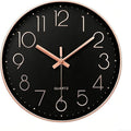 jomparis Rose Gold Wall Clock for Grils Womens Silent Non-Ticking Clock by JOMPARIS