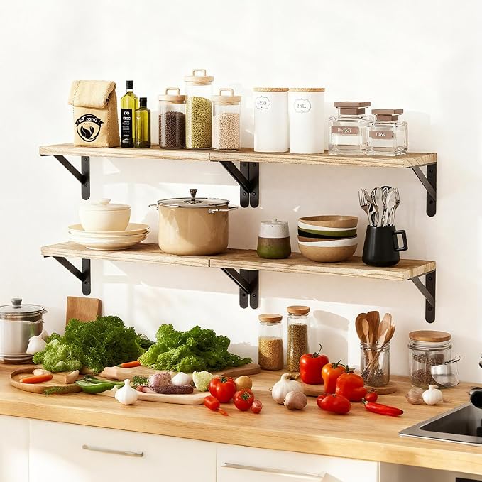 Fixwal Floating Shelves for Wall, Wood Wall Mounted Shelves for Bedroom - Image 7