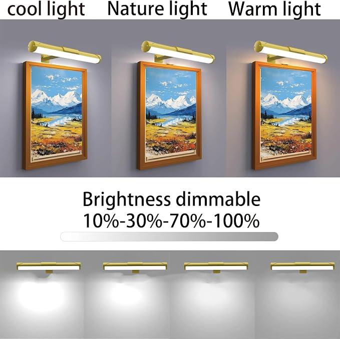MIOBLUE Picture Light with Remote and Timer, 13.8in Rechargeable Picture Light - Image 3