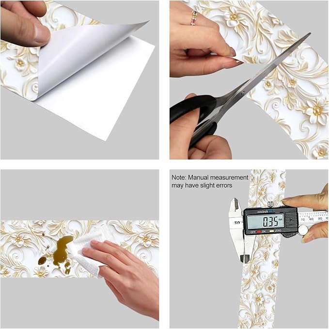 HOMETITUTE Wallpaper Border Peel and Stick Feather Texture Decorative Wall Trim - Image 8