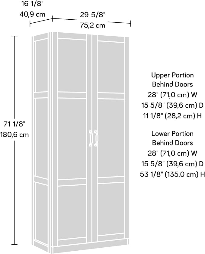 Sauder Select 71" Storage Cabinet, Pantry Cabinet Kitchen Storage - Image 3