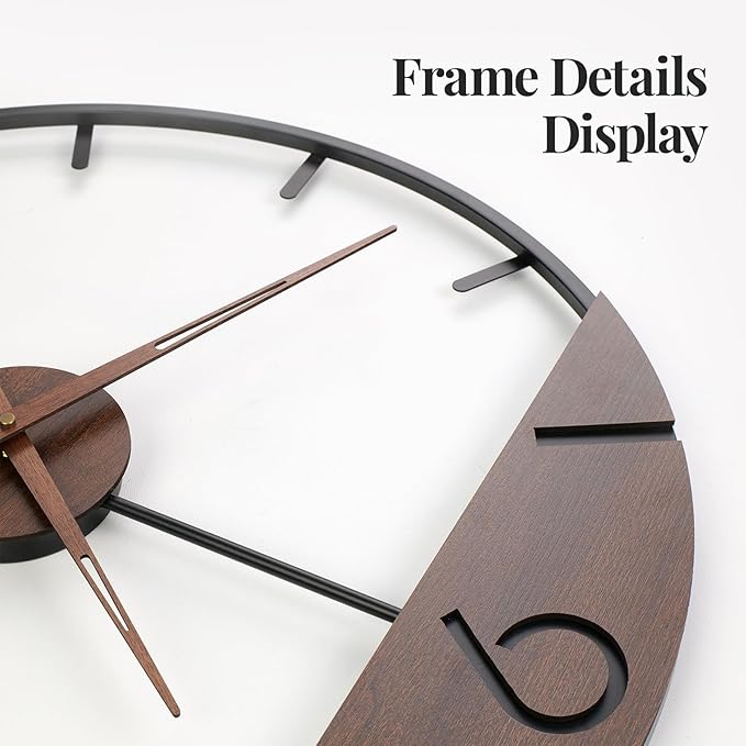 Large Wall Clock 30 Inch, Modern Farmhouse Wall Clock Battery Operated - Image 4