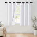 NICETOWN 100% Blackout Window Curtain Panels 50" Length, Snow White, 42 inches by NICETOWN