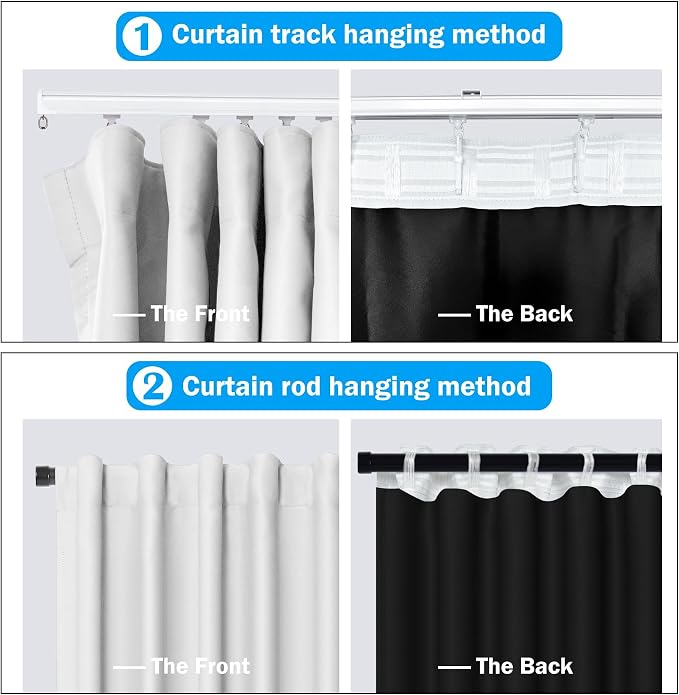 MaKefeile Room Divider Curtains Total Blackout Privacy Curtain Panel Room - Image 3