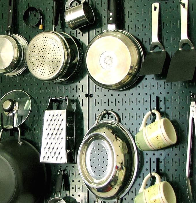 Wall Control Pegboard 32in x 16in Green Metal Pegboard Tool Board Panel - Image 4