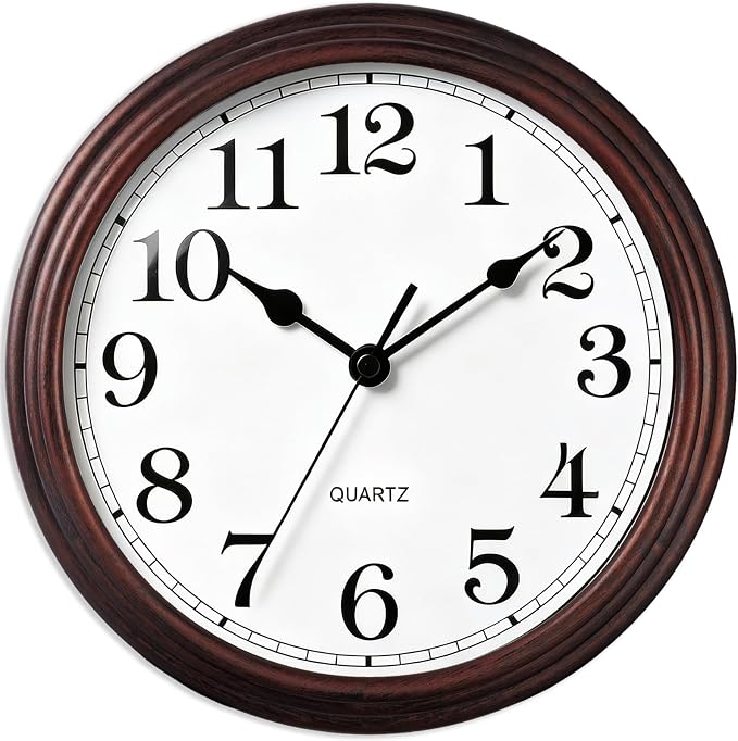 Wall Clock, 9 Inch Silent Wall Clocks Battery Operated, Decorative Clocks by HYLANDA