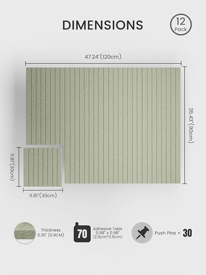 Bumusty Large Cork Board Alternative-48 x 36" Felt Bulletin Board Tiles - Image 2