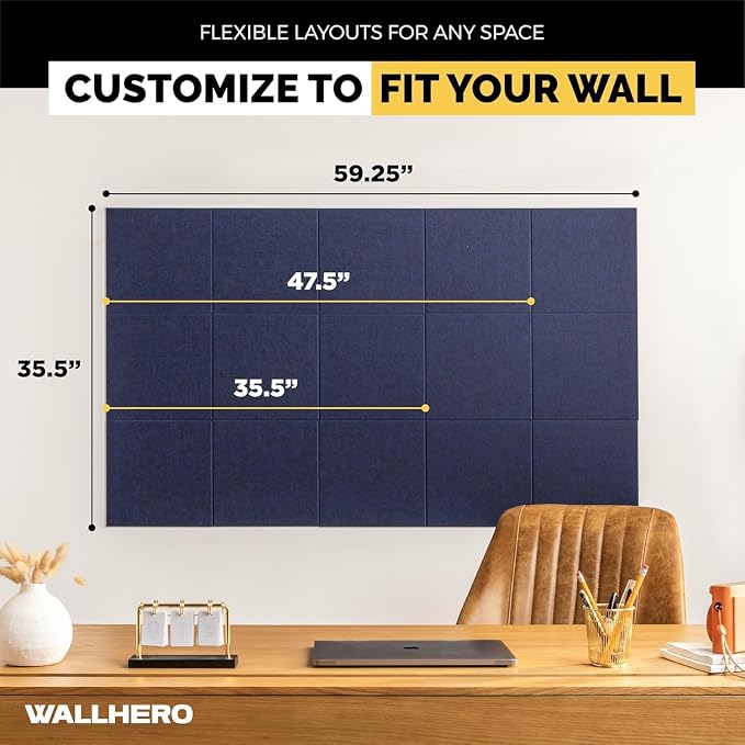 WALLHERO Large Cork Board Alternative | 15 Pack | Sizing Up to 59”x36” - Image 4