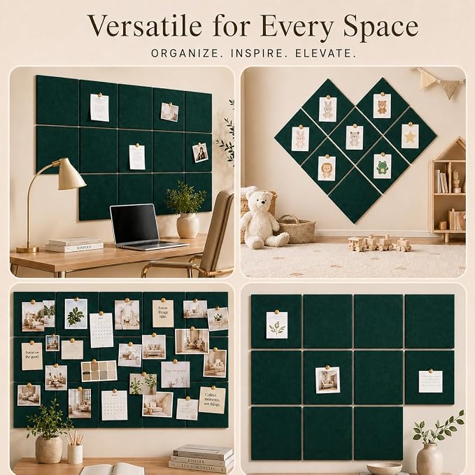 Large Cork Boards for Walls – 36" x 24" Self Adhesive Felt Wall Tiles - Image 6