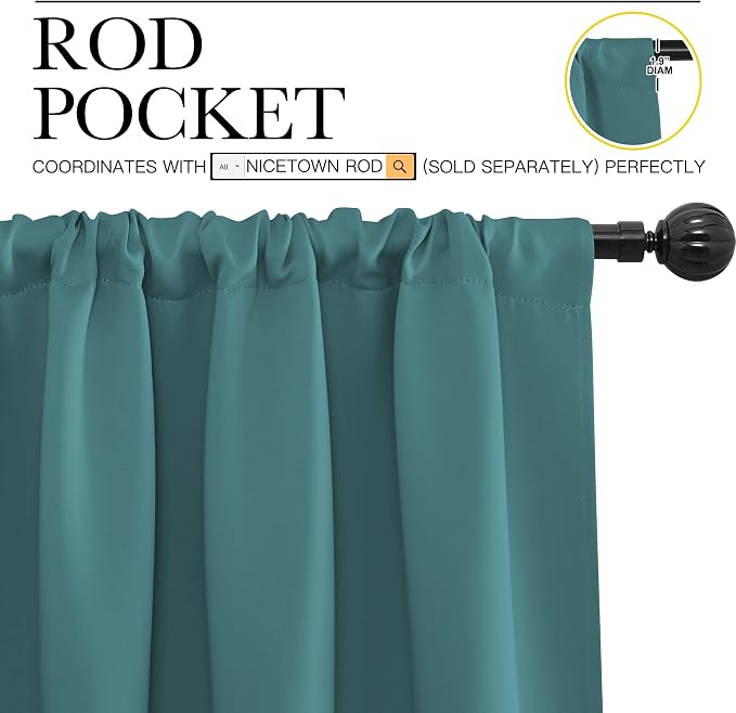 NICETOWN Kitchen Curtains Blackout Drapes & Curtains, Energy Smart Window - Image 3