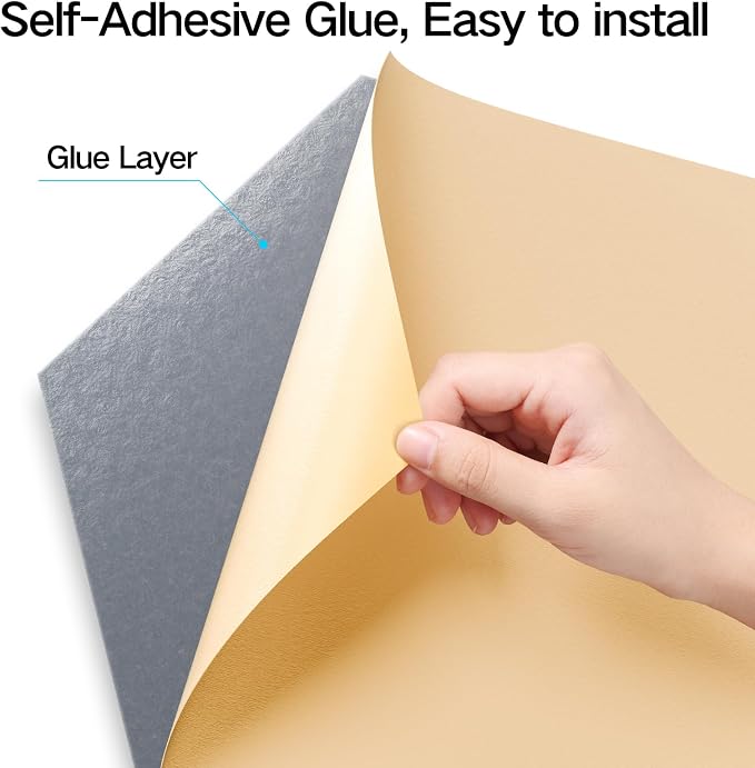 22 Pack Self-adhesive Acoustic Panels 12" X 10" X 0.4" - Image 2