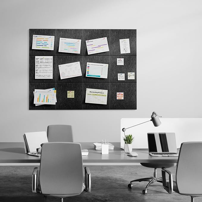 MaxGear Large Cork Board for Wall 36" x 24", Dark Gray Bulletin Board, 6 Pack - Image 8