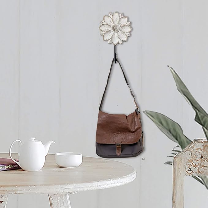 dwellington Decorative Boho Flower Towel Hooks, Farmhouse Boho Coat Rack Hooks - Image 6