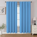 CUCRAF Light Blue Blackout Curtains 72 inch Length 2 Panels Set, Rod Pocket by CUCRAF