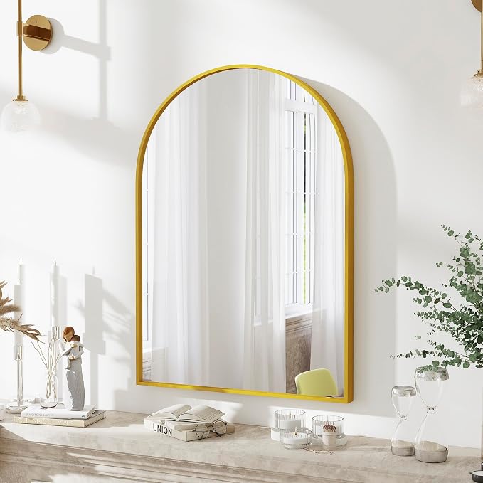 SCWF-GZ 30x20 Arch Mirror Rectangle Wall Mounted Hanging or Against Wall Metal - Image 8