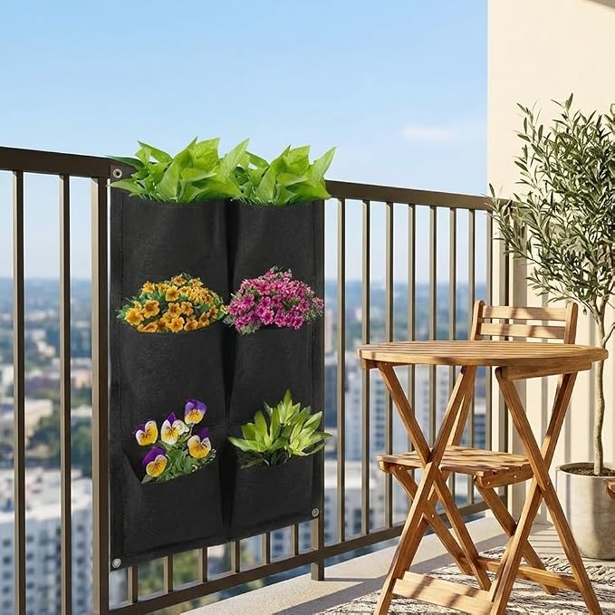 WFIST Vertical Hanging Planter Bag, Breathable Felt Wall Garden Planter - Image 6