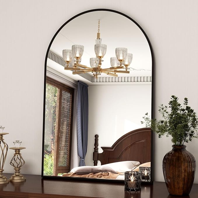XRAMFY 20"x30" Black Arched Bathroom Mirror - Image 8