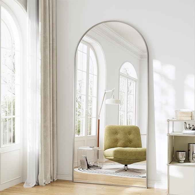 Oversized Full Body Mirror 30x71 inch Arched Full Length Mirror by WISSMILESHOME