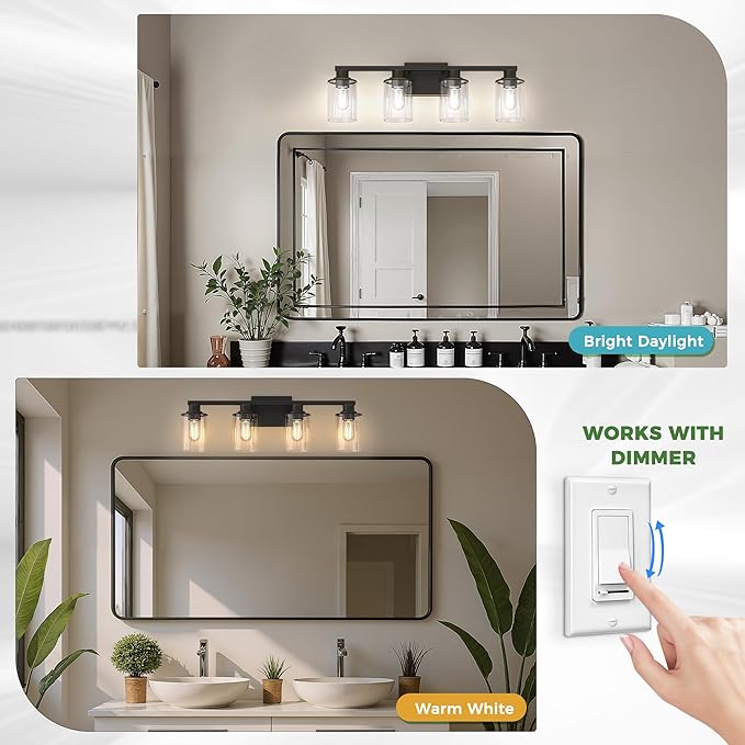 DORESshop 4-Light Vanity Light Fixtures, Modern Vanity Lights - Image 3