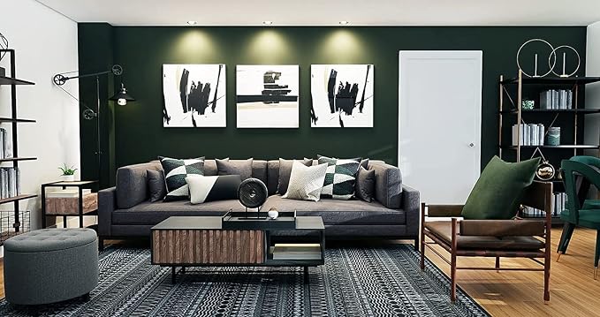 Dimoon 394''x17.7'' Dark Green Peel and Stick Wallpaper Contact Paper Modern - Image 5