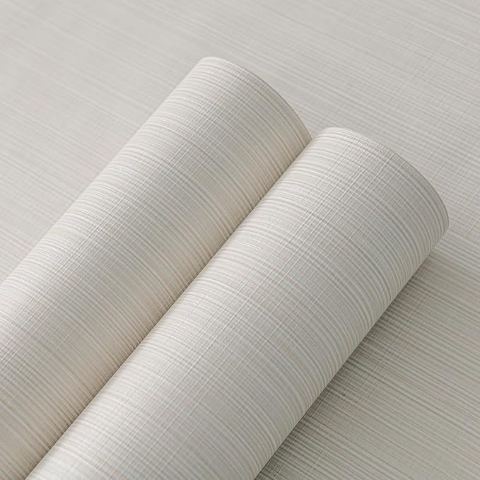 Grasscloth Peel and Stick Wallpaper 20.8"x394" Multi-Cream Thick Fabric - Image 3