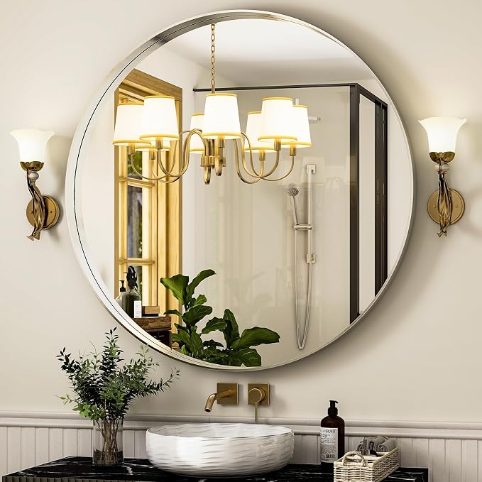 24 Inch Round Bathroom Mirror - Image 2