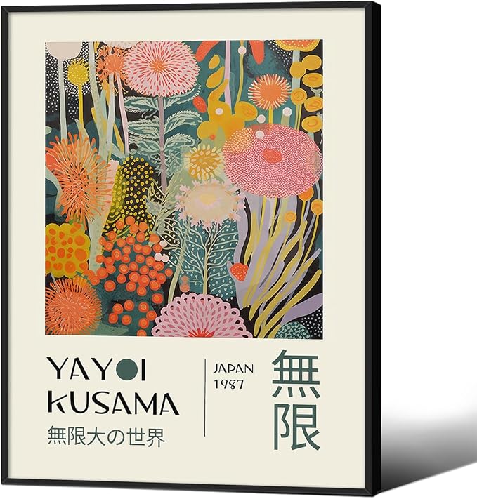 Abstract Yayoi Kusama Posters Japanese Wall Art Vintage Tokyo Aesthetic Prints by Unknown