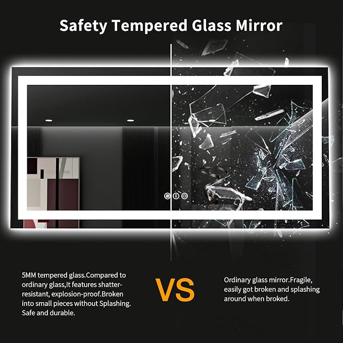 LOAAO 60X36 LED Bathroom Mirror - Image 8