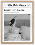 iHery Small Dolce Far Niente Framed Trendy NewsPaper Wall Art, Natural OAK Wood by iHery