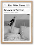 iHery Dolce Far Niente Framed Trendy NewsPaper Wall Art, Natural OAK Wood by iHery