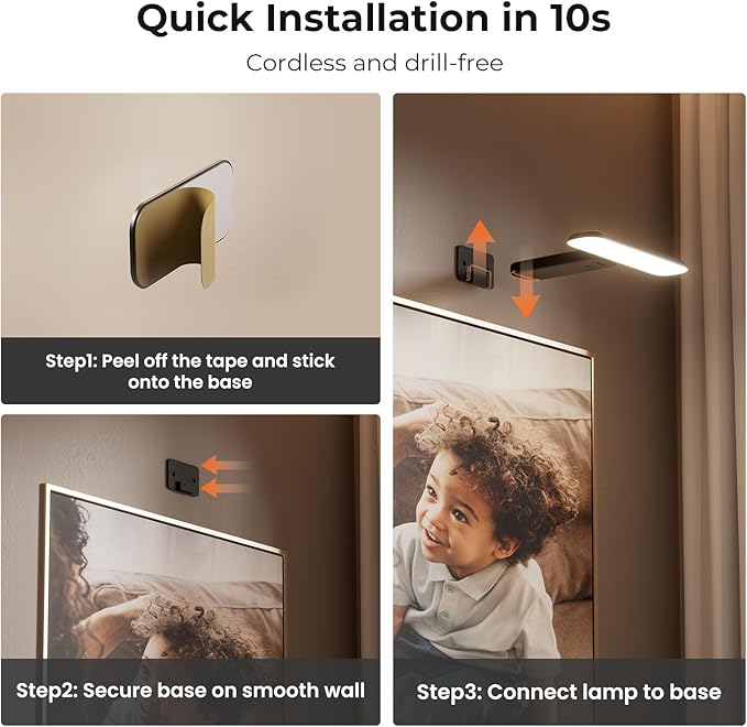 FULEN 2 Pack Picture Lights for Wall, Art Lights for Painting, Battery Operated - Image 6