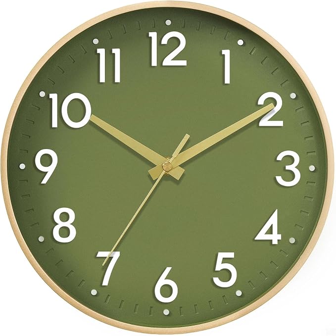 Mosewa Wall Clock 12 Inch, Battery Operated Non-Ticking Modern Analog Clock by MOSEWAWALLCLOCK