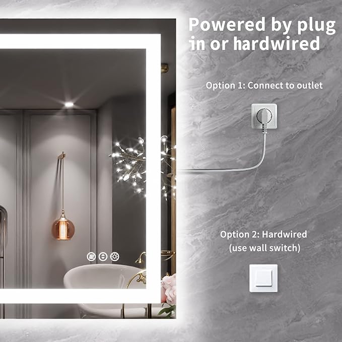 LOAAO 40X30 LED Bathroom Mirror - Image 7