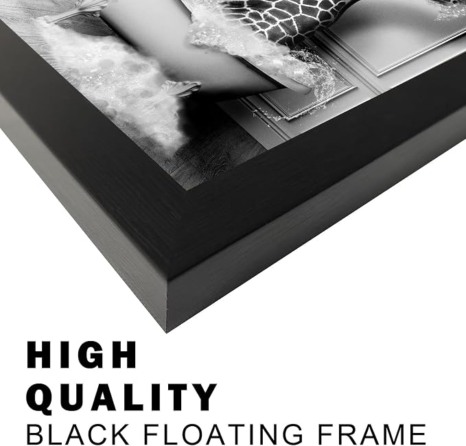Bathroom Pictures Wall Decor Black and White Wall Art Funny Animal Canvas Print - Image 5