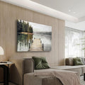 Nature Landscape Large Wall Art Canvas Picture，Horizontal Dock Forest Artwork by JolyWell