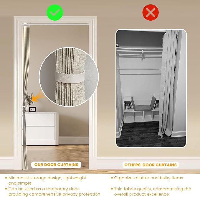 AJAZZ 100% Blackout Folding Door Accordion Door Closet Doors Curtain Invisible - Image 7