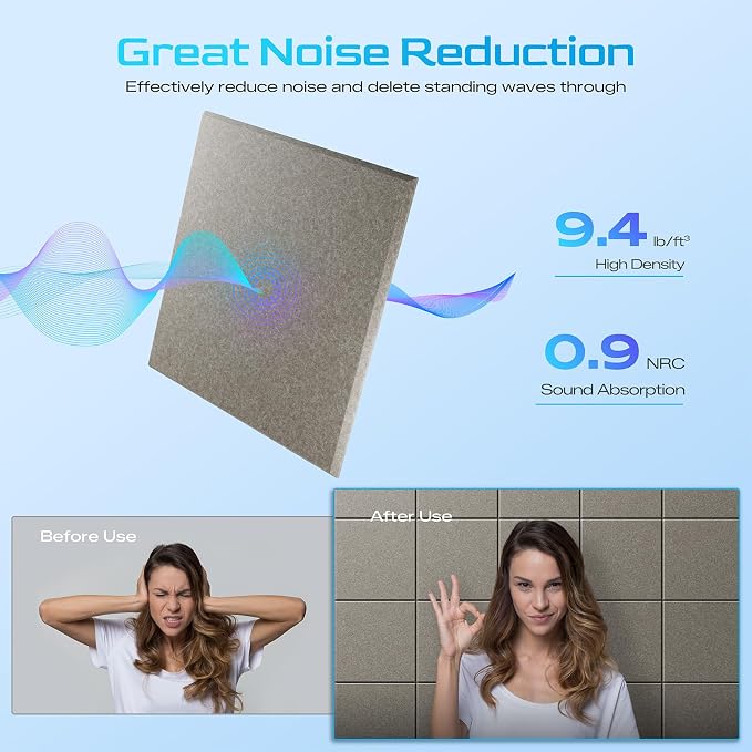 12 Pack Self-Adhesive Acoustic Panels, Soundproof Wall Panels - Image 3
