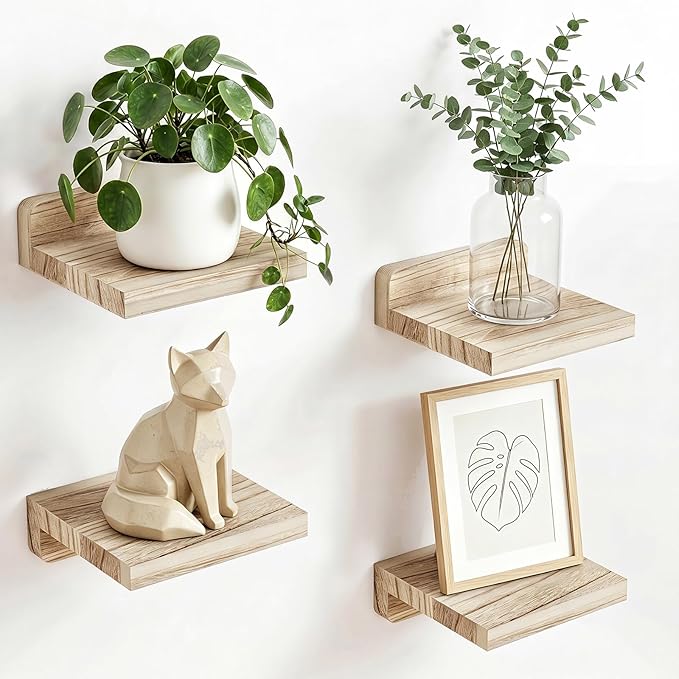 Fixwal Floating Shelves for Wall, Rustic Wood Small Wall Mounted Shelves for by Fixwal