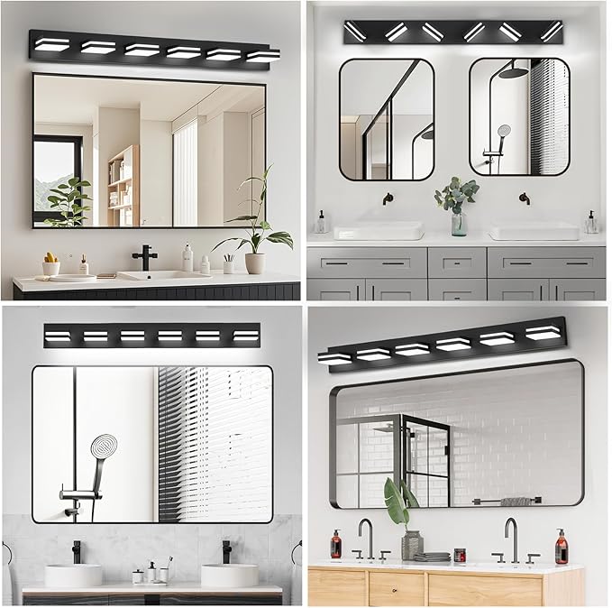 IZORRO LED Modern Bathroom Lights Fixtures, Matte Black Acrylic Wall Lighting - Image 8