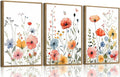 KISSFOX Colorful Wildflower Canvas Wall Art Set Of 3 Flowers Pictures Prints by KISSFOX