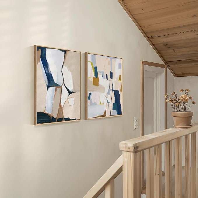 Framed Neutral Abstract Wall Art - Image 5