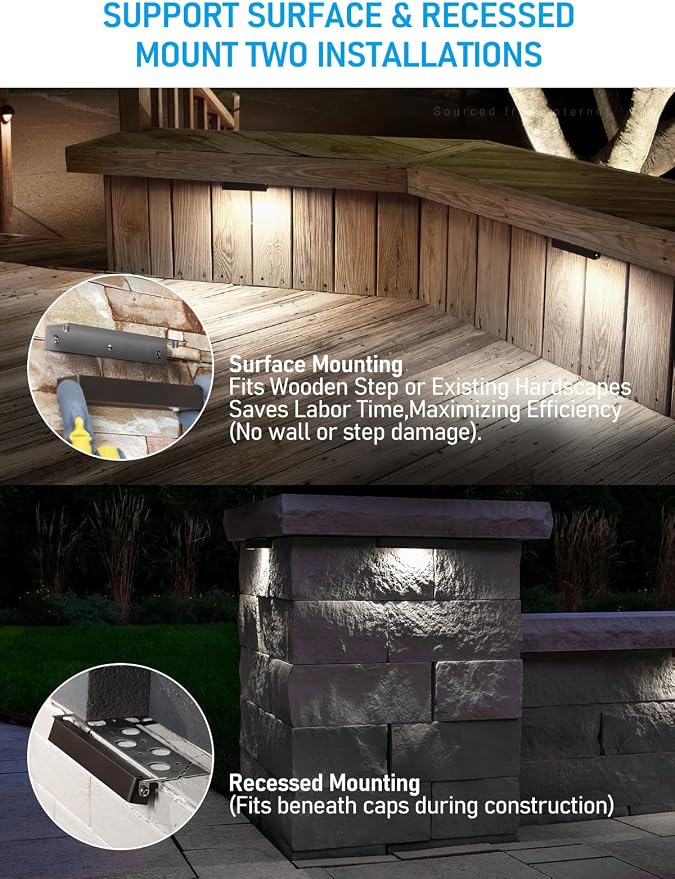 LEONLITE 8-Pack 7 Inch LED Hardscape Lighting, Update Retaining Wall Lights - Image 3