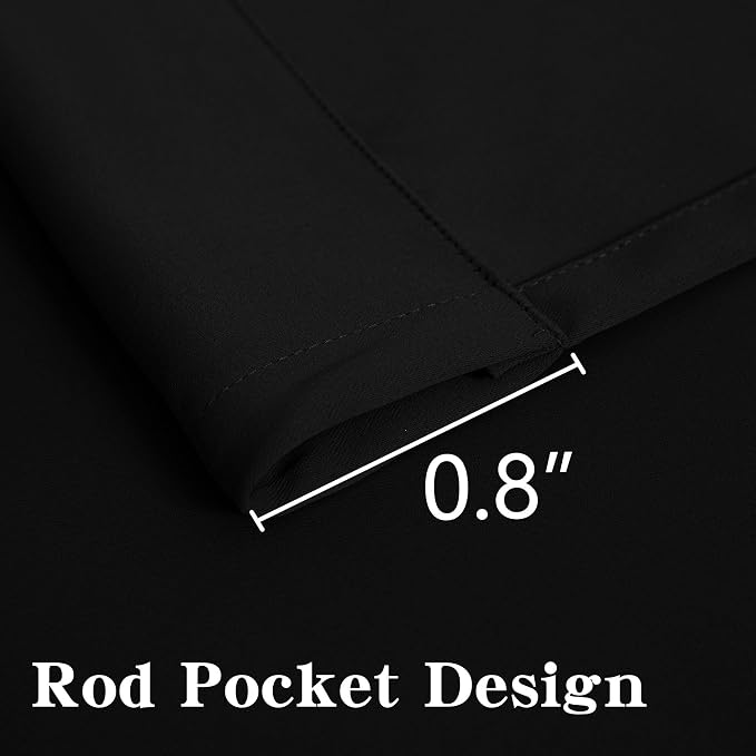 IGEMAEVE Black Blackout Curtains 96 Inch Length 2 Panels Set, Rod Pocket Energy - Image 7