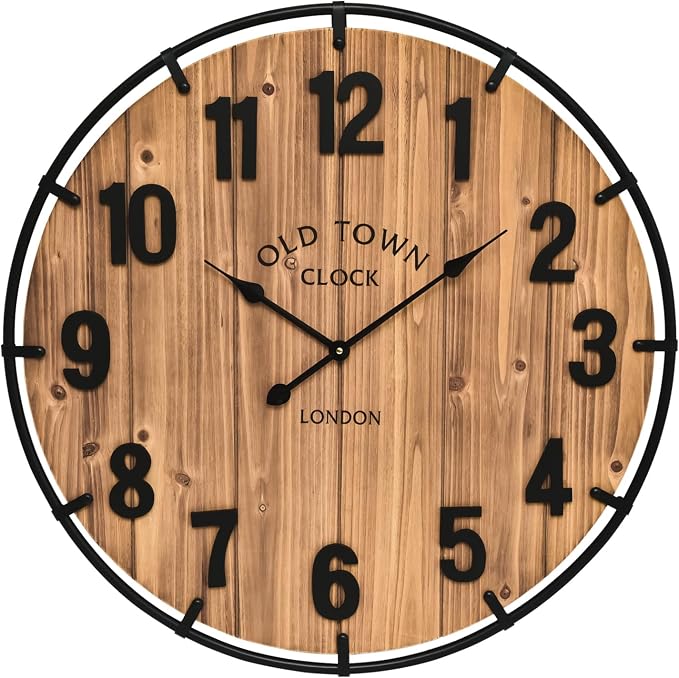 EMAX HOME Large Old Town Farmhouse Wall Clock 20 Inches by EMAXHOME
